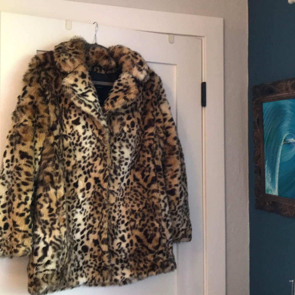 Cheetah faux fur jacket